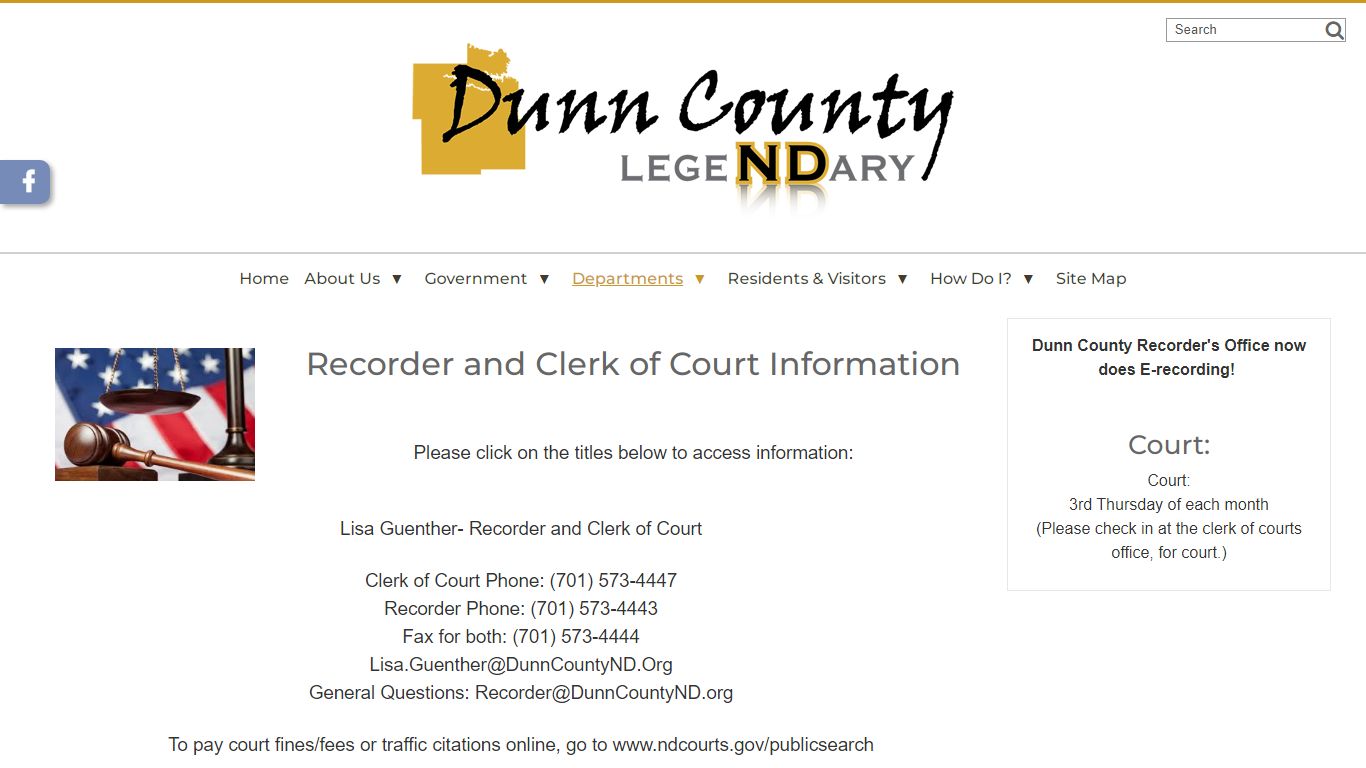 Recorder & Clerk of Courts - Dunn County, ND